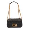 圖片 Fendi 8BR793 Baguette FF 立體浮雕小羊皮貝貴包 黑色配金鏈