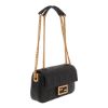 圖片 Fendi 8BR793 Baguette FF 立體浮雕小羊皮貝貴包 黑色配金鏈