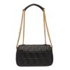 圖片 Fendi 8BR793 Baguette FF 立體浮雕小羊皮貝貴包 黑色配金鏈