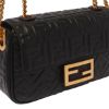 圖片 Fendi 8BR793 Baguette FF 立體浮雕小羊皮貝貴包 黑色配金鏈