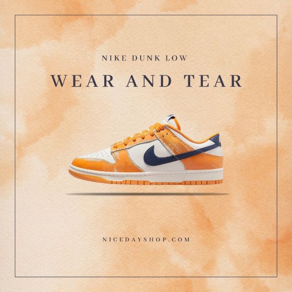 圖片 NICEDAY 代購 Nike Dunk Low 扣碎橘 破壞 漆皮 男款 歐美限定