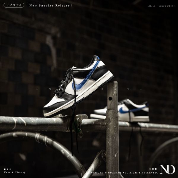 圖片 NICEDAY 代購 Nike Dunk Low 熊貓 閃電 藍 黑藍 女碼 大童款 FD0689-001