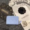 圖片 CHANEL 23P 冰藍金釦拉鍊零錢包