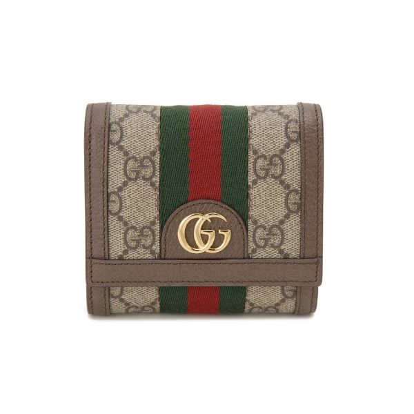 圖片 GUCCI 女款 Ophidia 雙G 短夾/中夾 米色棕色  59866296IWG 8745