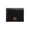 圖片 GUCCI 雙G GG Marmont系列 黑色真皮按扣卡夾/零錢包  466492DTD1T1000