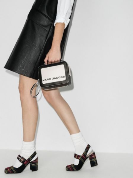 圖片 【現貨在台 】 Marc Jacobs The Box 20 Bag 黑色白色皮革 雙拉鍊方包