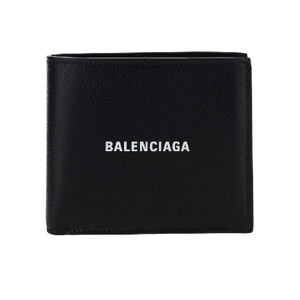 圖片 巴黎世家 BALENCIAGA 小牛皮對折短夾(有零錢袋) 黑色  5943151IZI3 1090