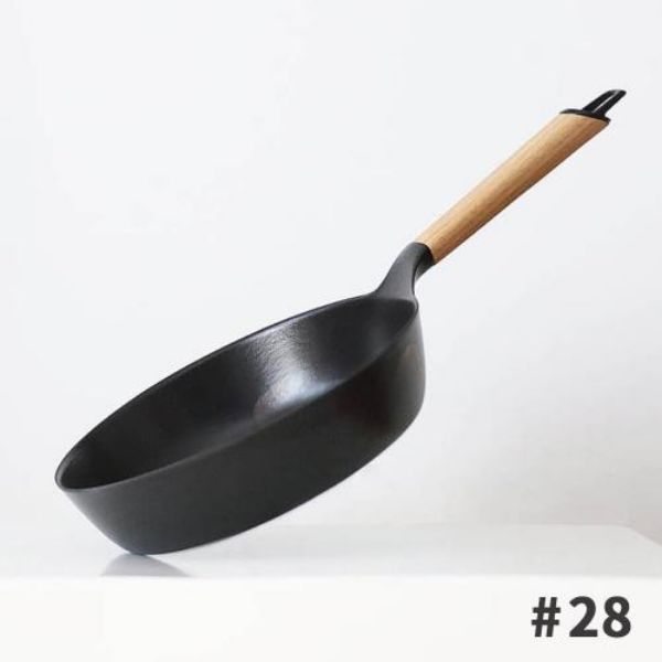 圖片 日本Vermicular 琺瑯鑄鐵平底鍋28CM(白橡木)｜加碼送食譜書〈有點厲害-零卡分期〉Z-98-VR0102003A