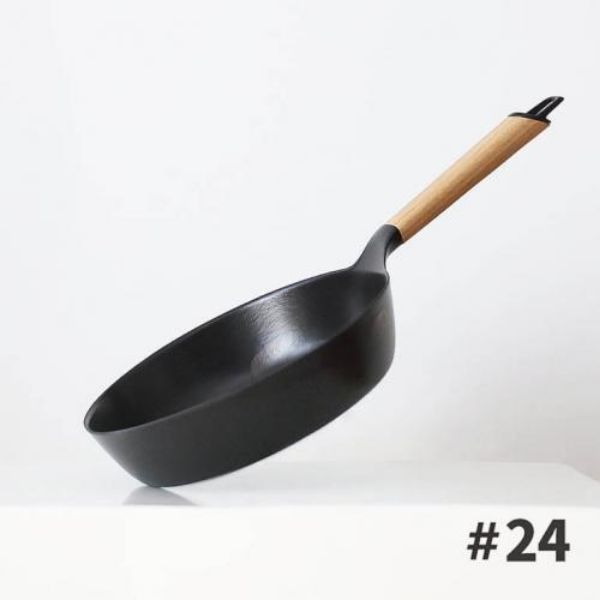 圖片 日本Vermicular 琺瑯鑄鐵平底鍋24CM(白橡木)｜加碼送食譜書〈有點厲害-零卡分期〉Z-98-0370524FRO