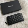 圖片 Chanel 黑銀荔枝拉鍊長夾