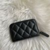 圖片 Chanel 黑金荔枝拉鍊零錢卡包