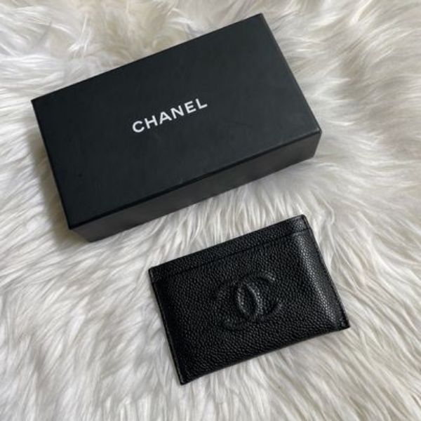 圖片 Chanel 黑色荔枝大c卡包