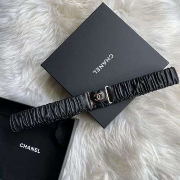 圖片 Chanel 22k黑色愛心鬆緊腰帶