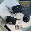 圖片 CHANEL BOY 荔枝牛皮黑色復古金釦拉鍊零錢包