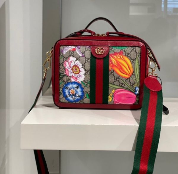 圖片 【現貨在台 】Gucci 46300 GG Supreme 花卉 Ophidia 斜背包/餐盒包