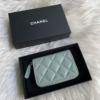 圖片 Chanel 莫蘭迪綠金荔枝拉鍊對開卡包