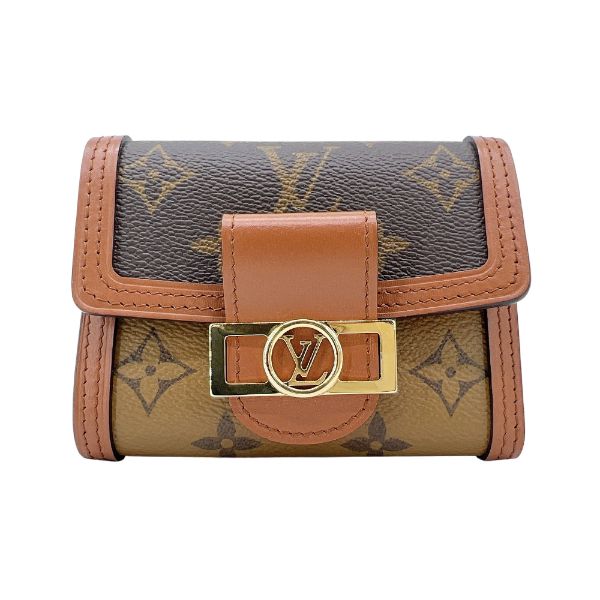 圖片 Louis Vuitton Dauphine 帆布扣式短夾(M68725-咖)