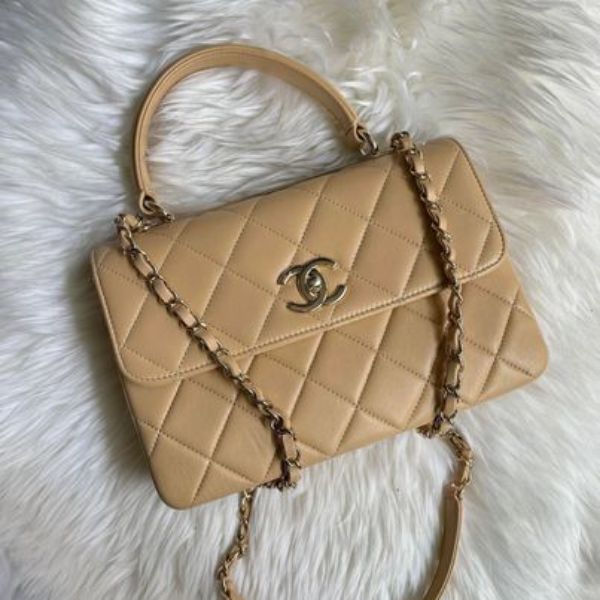 圖片 Chanel 奶茶色金釦trendy handle
