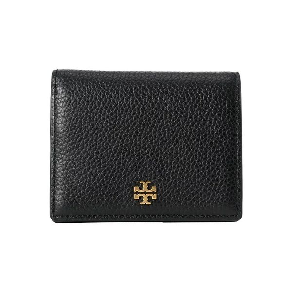 圖片 TORY BURCH 女款 BLAKE COLOR BLOCK MINI 皮革按扣短夾 黑色  84691006
