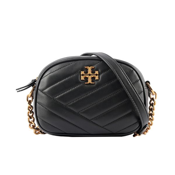 圖片 TORY BURCH 女款 KIRA CHEVRON 小號金色LOGO 相機包/鍊包 黑色  60227001