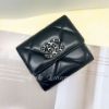 圖片 CHANEL 黑色19羊皮銀扣 三折短夾