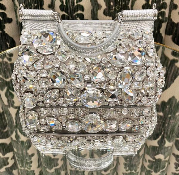 圖片 Dolce & Gabbana DG 小款寶石刺繡與緞布 Sicily 西西里包