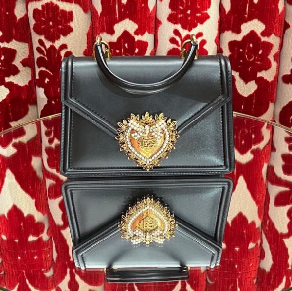 圖片 Dolce&Gabbana DG 小款 Devotion 聖心珍珠包 黑色