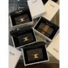 圖片 Celine 經典凱旋門logo 搭配老花、素面黑色 女生三折短夾