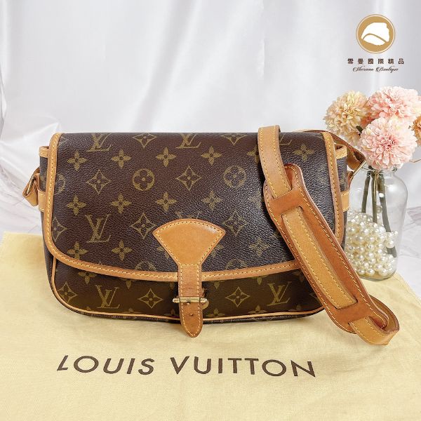 圖片 【雪曼國際精品】LV M42250 Vintage 老花經典斜背包／馬鞍包／石頭包 ~二手商品約8.8成新