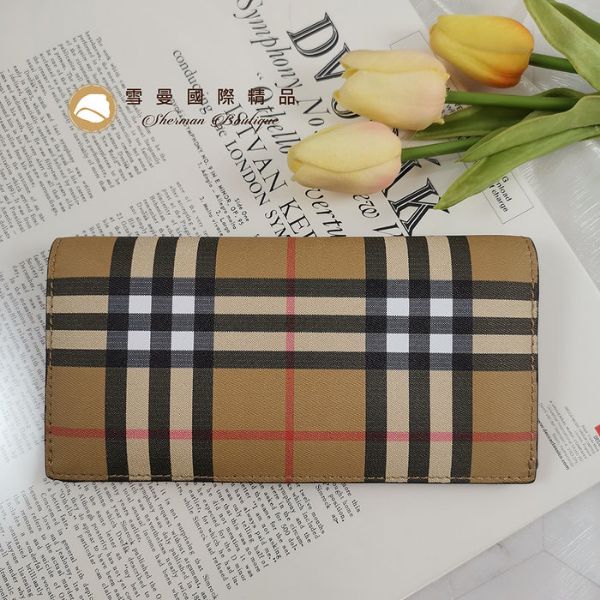 圖片 【雪曼國際精品】Burberry經典格紋長夾~全新未使用展示品