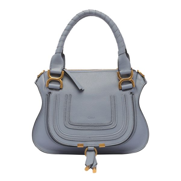 圖片 Chloe 粒面小牛皮小款雙提把 Marcie包 藍灰