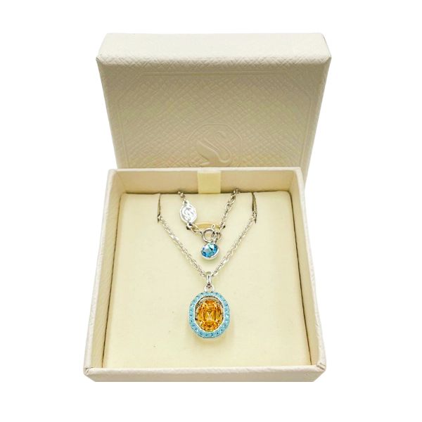 圖片 SWAROVSKI 施華洛世奇 Chroma 鏈墜 八角形切割 漸層色 鍍白金色 5648447 YELLOW