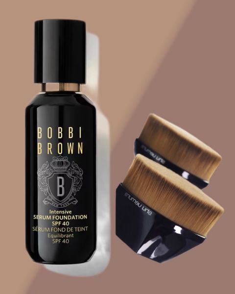 圖片 BOBBI BROWN 冬蟲夏草精華粉底 30ML #Warm Ivory暖象牙白色+ 植村秀 Shu Uemura #55零刷痕粉底刷  