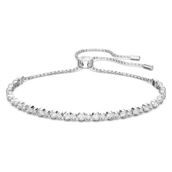 圖片 SWAROVSKI 施華洛世奇Subtle Trilogy 手鏈 圓形切割 白色 鍍白金色 5465384 WHITE