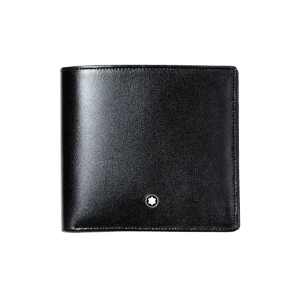 圖片 MONTBLANC 萬寶龍 小牛皮雙褶皮夾 黑色  130071 BLACK