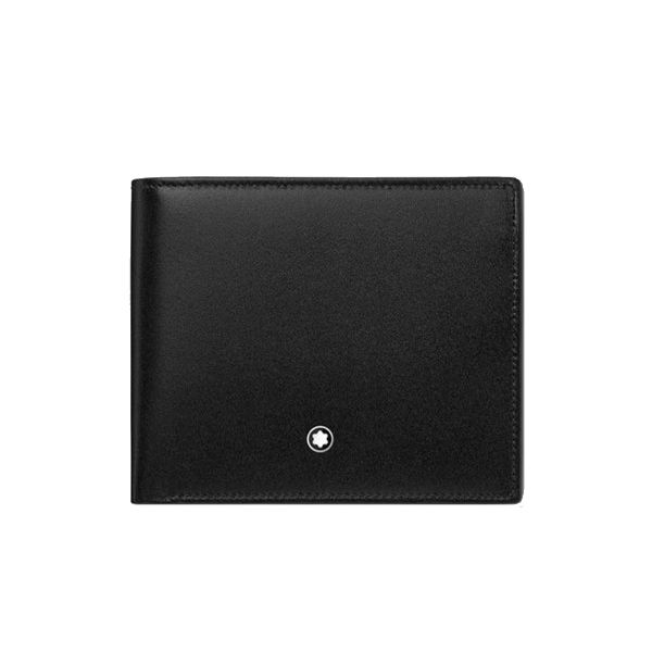 圖片 MONTBLANC 萬寶龍 小牛皮雙褶皮夾 有零錢袋 黑色  5524