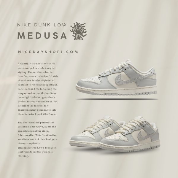 圖片 NICEDAY 代購 Nike Dunk Low 梅杜莎 灰白 浮雕 男女 FJ4553-133