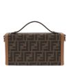 圖片 Fendi 7VA565 皮革和 FF 布料 Soft Trunk Baguette 貝貴包  棕色