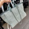 圖片 Chanel 抹茶綠銀釦手提肩背沙灘包