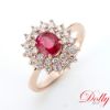 圖片 DOLLY 18K玫瑰金 GRS無燒緬甸紅寶石1克拉鑽石戒指-008