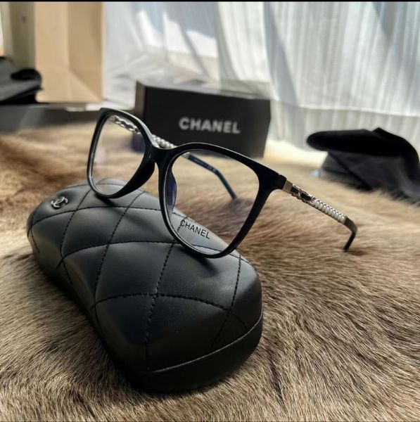 圖片 【現貨】麗睛眼鏡Chanel【可刷卡分期】香奈兒 CH3441QH 黑金色 小香眼鏡 香奈兒熱賣款 香奈兒小羊皮穿鏈眼鏡