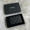 圖片 Chanel 23p 黑金荔枝鏤空大c拉鍊零錢卡包