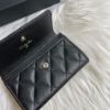 圖片 Chanel 23p 黑金荔枝鏤空大c卡包