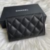 圖片 Chanel 23p 黑金荔枝鏤空大c卡包