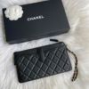 圖片 Chanel 黑金荔枝拉鍊手拎包
