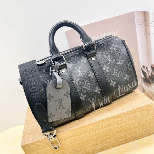 圖片 LV 黑灰字紋 KEEPALL XS