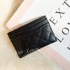 圖片 CHANEL 黑色荔枝雙C 銀扣 扁式卡夾