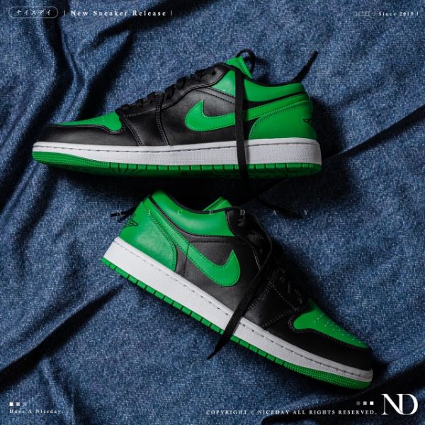 圖片 NICEDAY 現貨 Nike Air Jordan 1 Low 黑綠 男鞋 553558-065