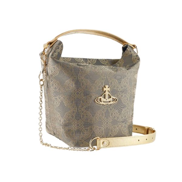 圖片 Vivienne Westwood SALLY 緹花 手提/斜背包(金/灰色) 43040001-W00IH1SIZR201