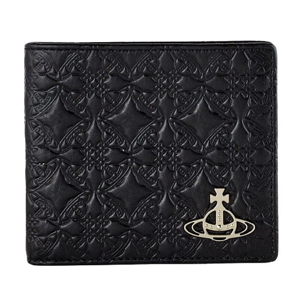 圖片 Vivienne Westwood 男款 EMBOSSED 牛皮對摺短夾(黑色)   51120008-L001Y1SIZN401